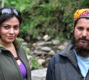 Anu Malhotra, Filmmaker on location, with Himachali shaman, Gur Inderchand 35